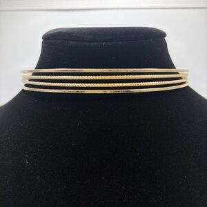 Vintage Gold Tone Multi-Strand Choker Necklace